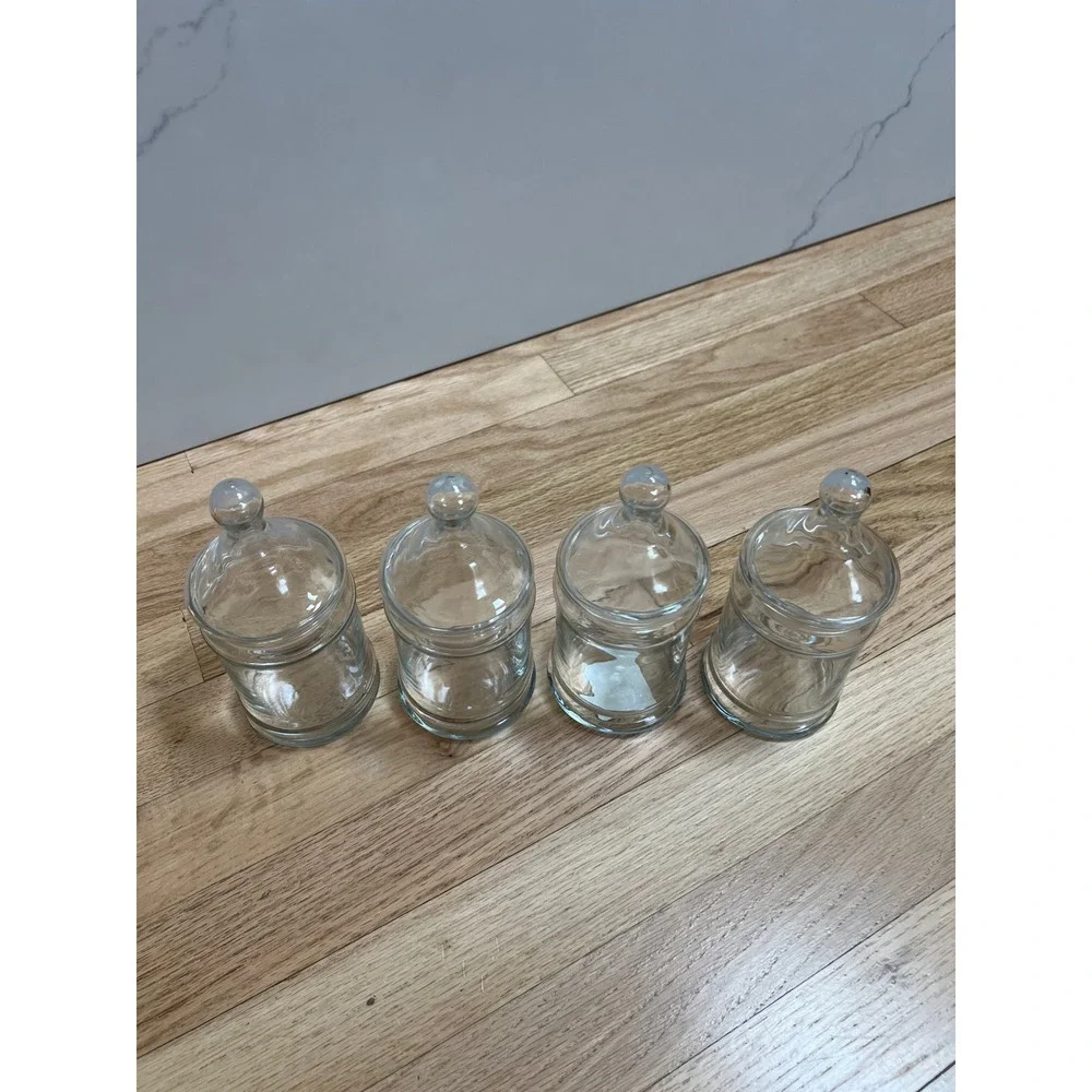 Anchor Hocking 95596 12 Ounce Clear Glass Apothecary Jars with lids 4 available